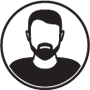 Customer Testimonial Male Customer Icon with Beard