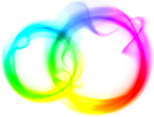 Two Rainbow Colored Rings of Vapor
