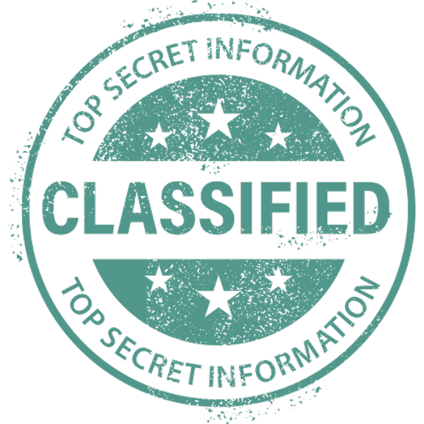 Classified - Top Secret Information Circular Stamp